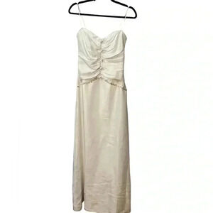 Gunne Sax by Jessica McClintock Satin Wedding Dress Cream Size 5